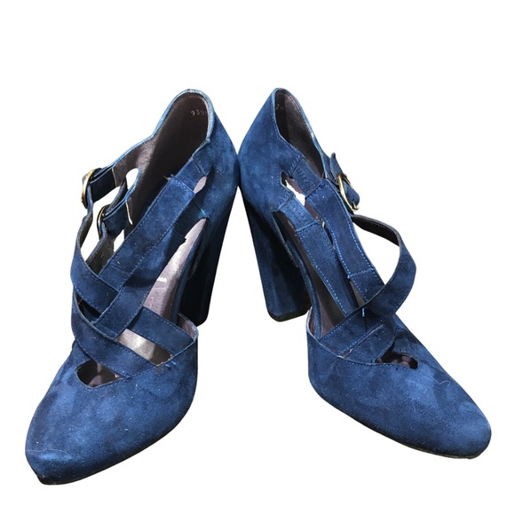 Jeffrey Campbell brand new blue suede shoes heeled size 39 - Picture 2 of 8